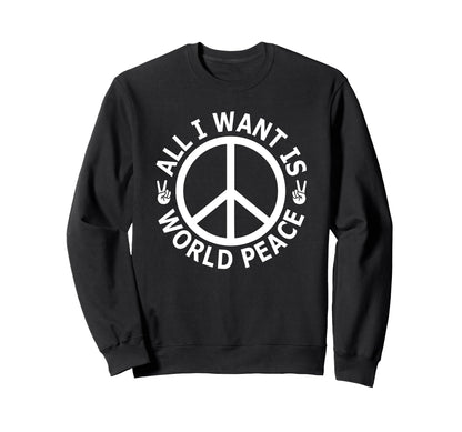 Peace Sign World Peace Boho Sweatshirt - Custom Art Print for Adults - T-Shirt, Sweatshirt, Hoodie