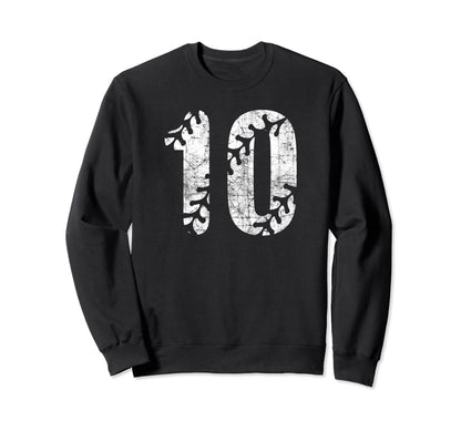 Baseball Softball Mom 10 Number Sweatshirt - Fun Novelty Design for Adults - T-Shirt, Sweatshirt, Hoodie