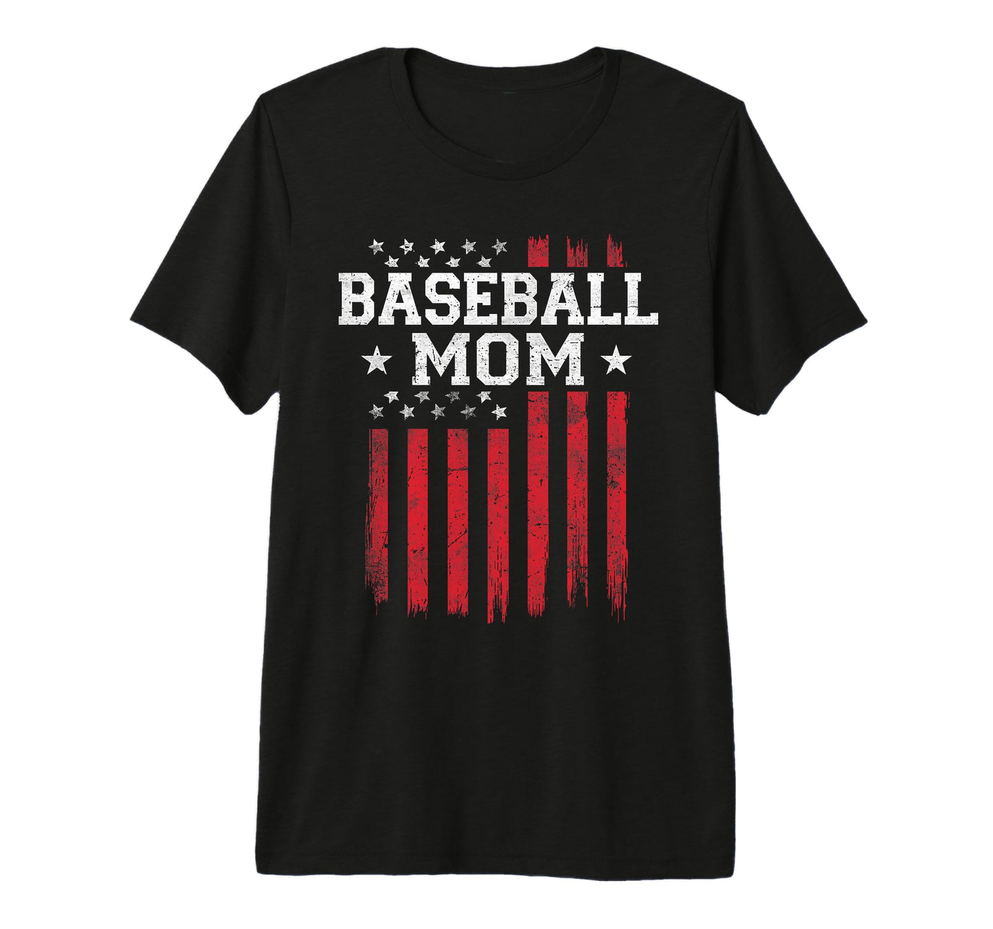 Baseball Mom Proud American Flag Usa T-Shirt - Custom Art Print for Adults - T-Shirt, Sweatshirt, Hoodie