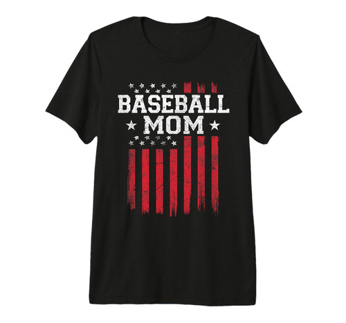 Baseball Mom Proud American Flag Usa T-Shirt - Custom Art Print for Adults - T-Shirt, Sweatshirt, Hoodie