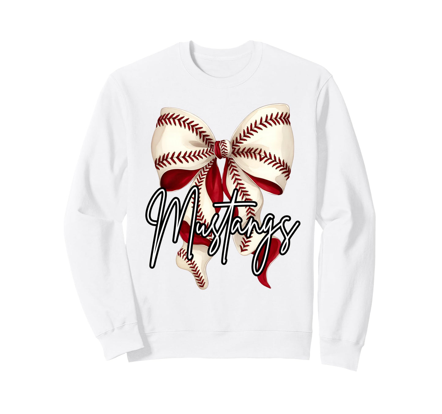 Mustangs Baseball Mom Coquette Sweatshirt - Custom Art Print for Adults - T-Shirt, Sweatshirt, Hoodie