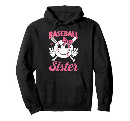 Baseball Sister Coquette Bow Biggest Hoodie - Unique Graphic for Adults - T-Shirt, Sweatshirt, Hoodie