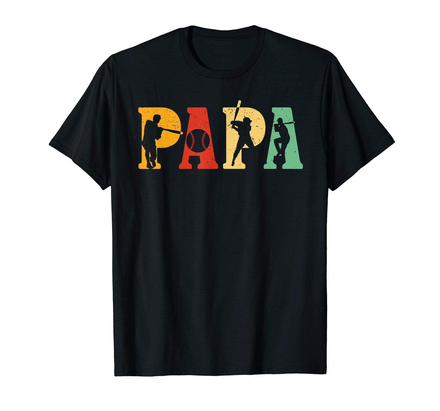 Mens Baseball Softball Sports Papa T-Shirt - Custom Art Print Men Women - T-Shirt, Sweatshirt, Hoodie
