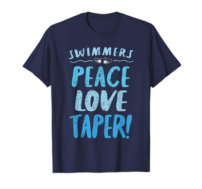 Peace Love Taper Swimmers T-Shirt - Minimalist Print for Adults - T-Shirt, Sweatshirt, Hoodie