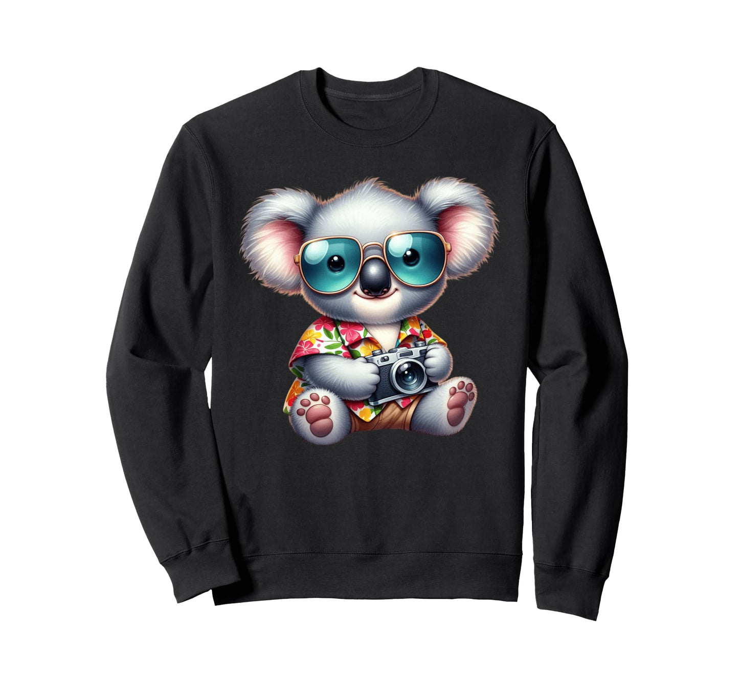 Koala Photographer Tropical Sweatshirt - Casual Everyday Wear Unisex - T-Shirt, Sweatshirt, Hoodie