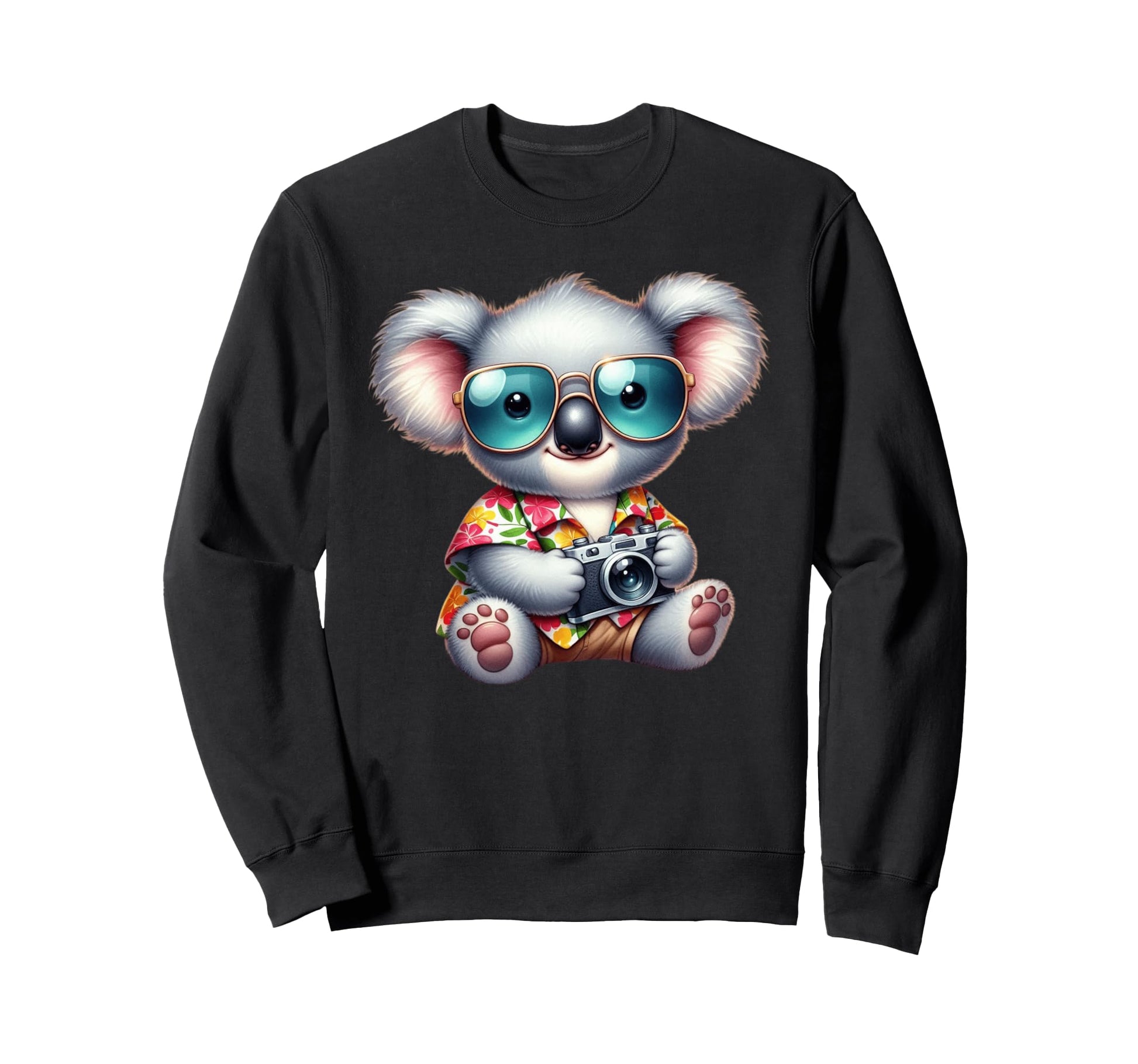 Koala Photographer Tropical Sweatshirt - Casual Everyday Wear Unisex - T-Shirt, Sweatshirt, Hoodie