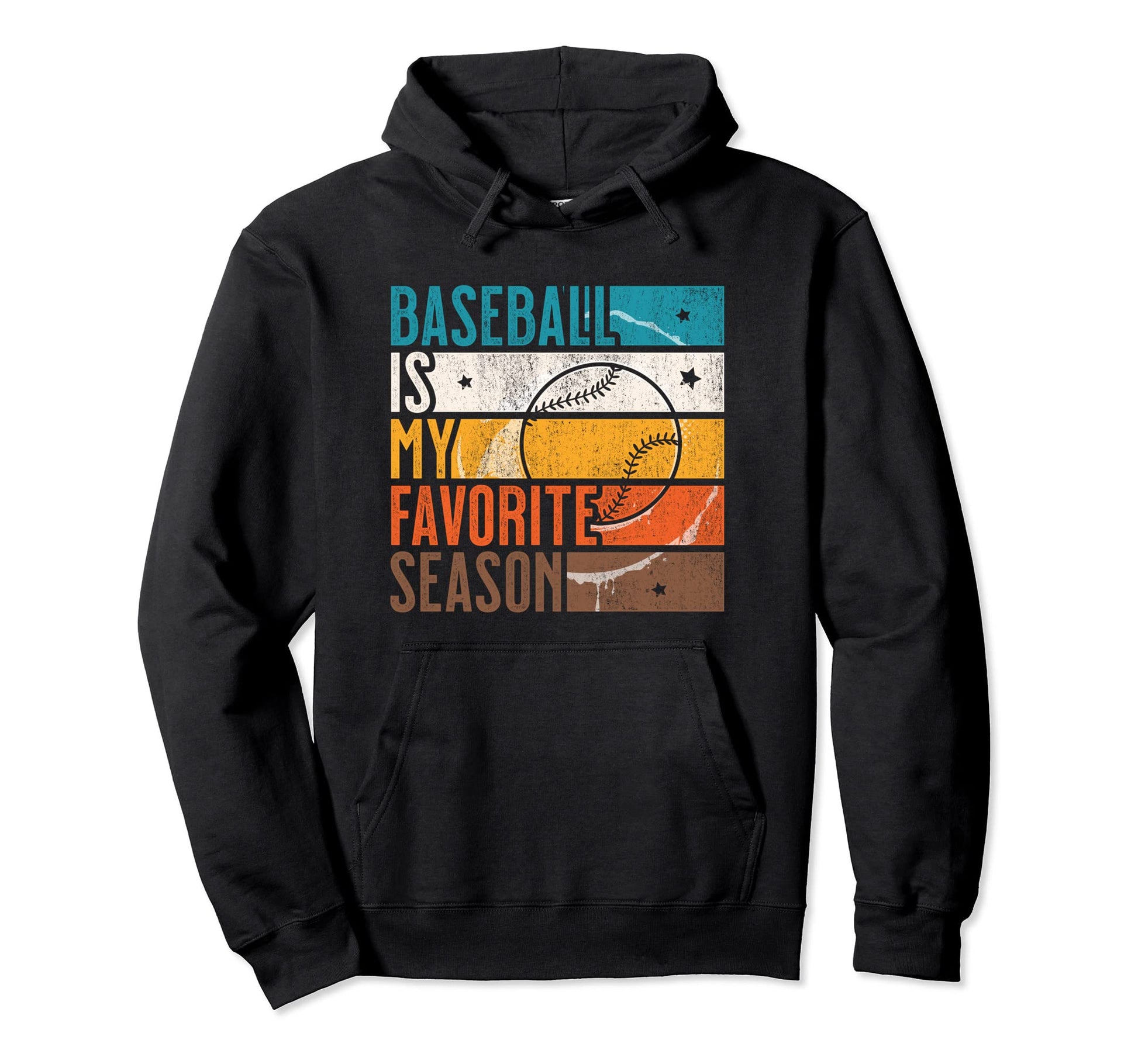 Distressed Baseball Is My Favorite Season Hoodie - Unique Graphic Unisex - T-Shirt, Sweatshirt, Hoodie