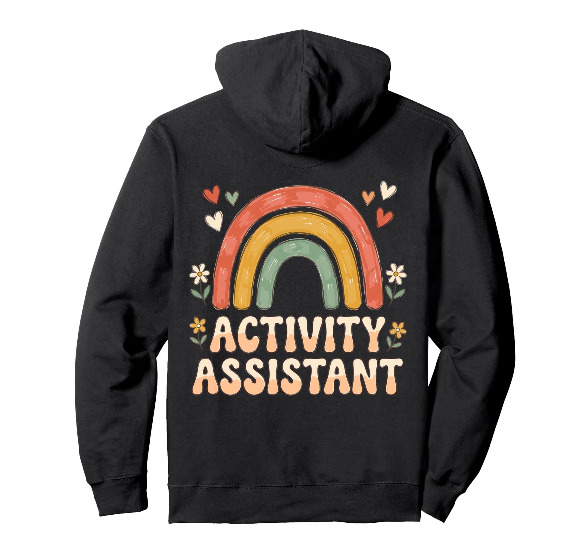 Activity Assistant Boho Rainbow Heart Hoodie - Casual Everyday Wear Unisex - T-Shirt, Sweatshirt, Hoodie
