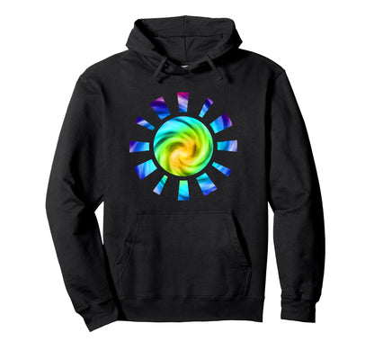 Rainbow Tie Dye Sun Ray Summer Spring Hoodie - Unique Graphic for Adults - T-Shirt, Sweatshirt, Hoodie