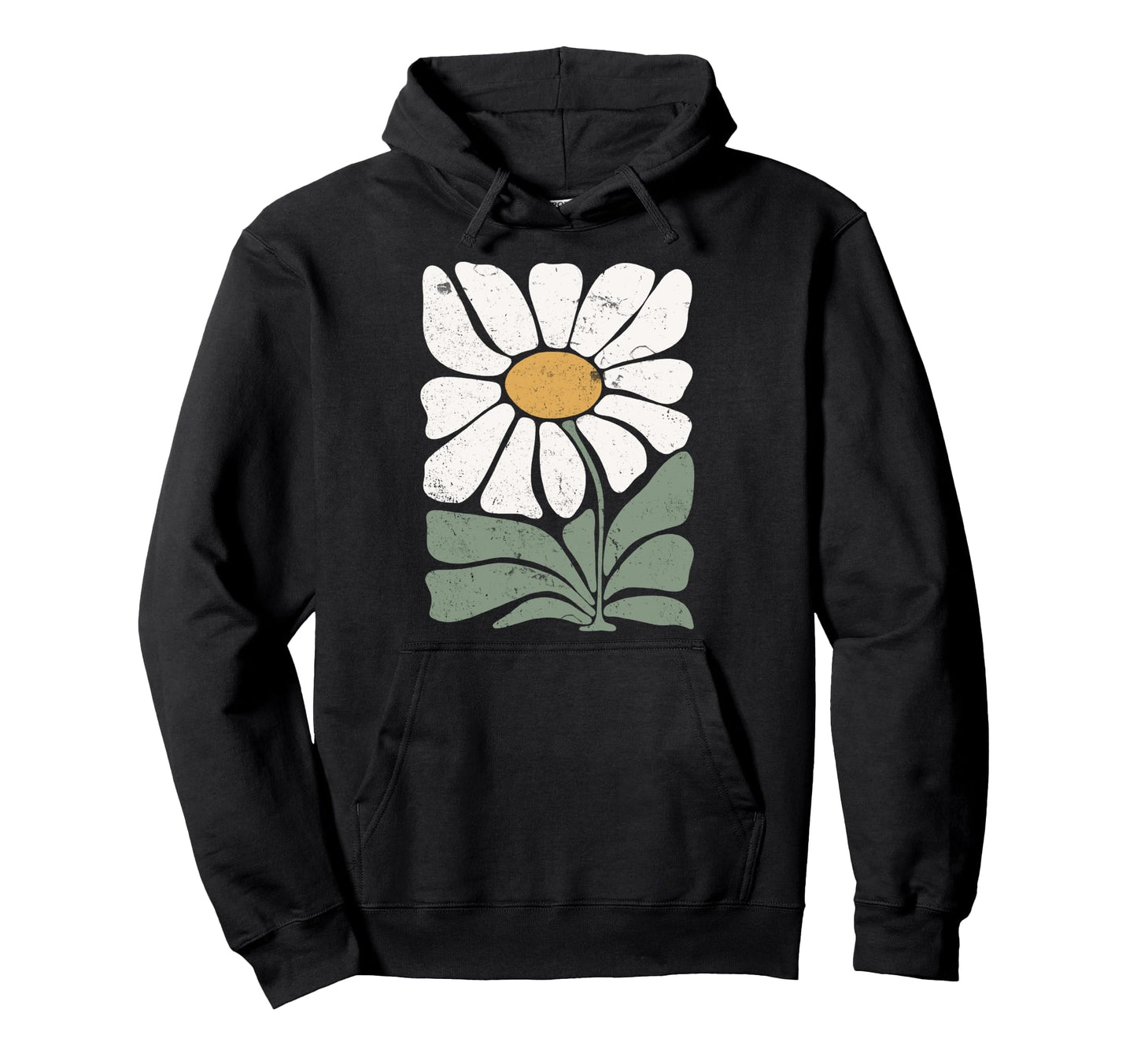 Boho Daisy Flower Botanical Hoodie - Custom Art Print for Adults - T-Shirt, Sweatshirt, Hoodie