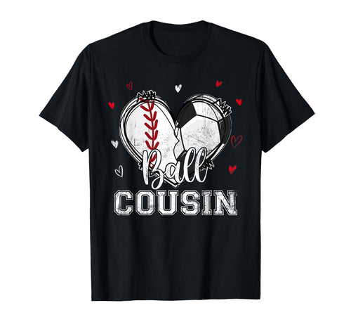 Ball Cousin Baseball Soccer Heart Nana T-Shirt - Aesthetic Graphic Unisex - T-Shirt, Sweatshirt, Hoodie