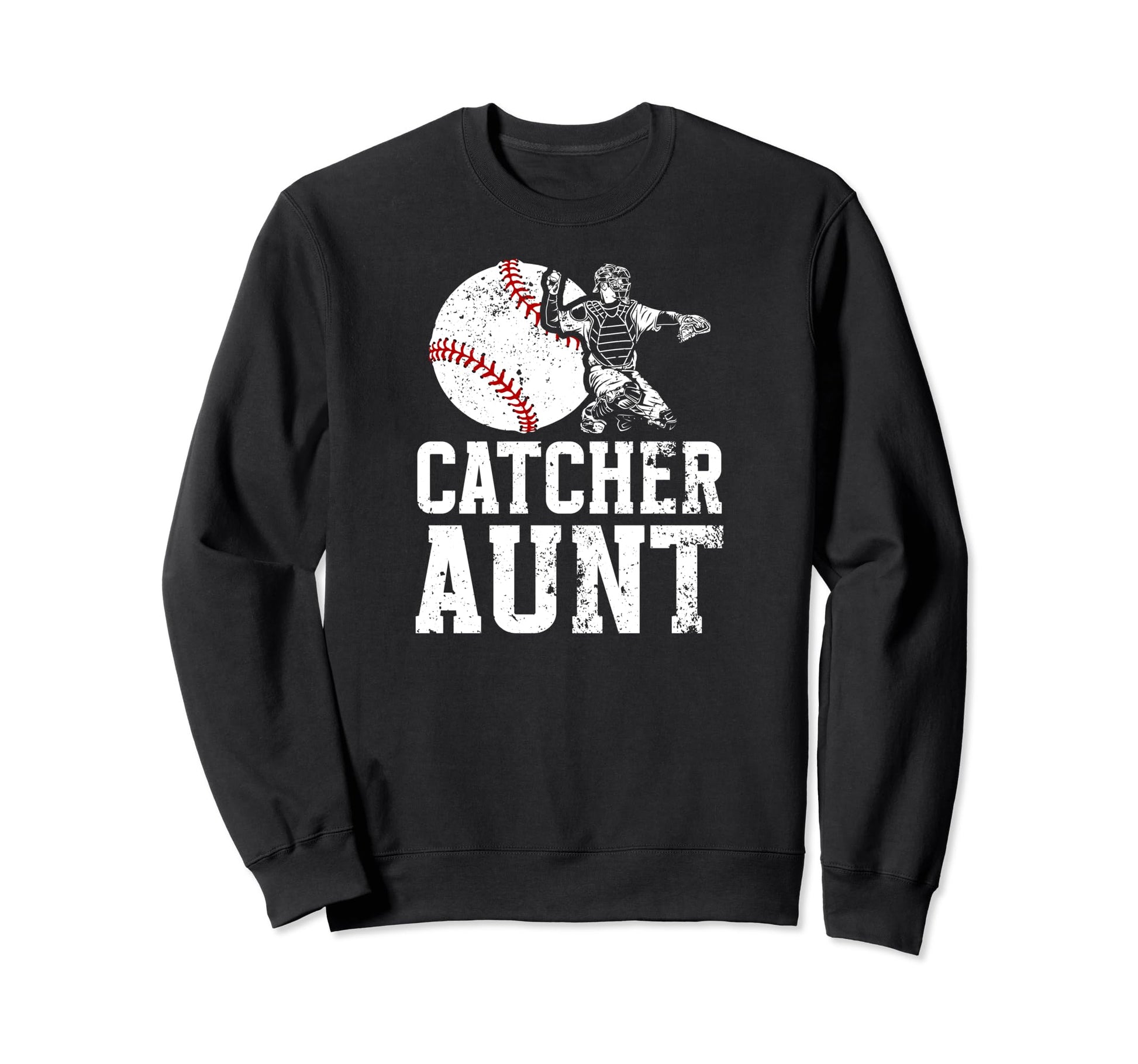 Baseball Catcher Aunt Baseball Sweatshirt - Custom Art Print for Adults - T-Shirt, Sweatshirt, Hoodie