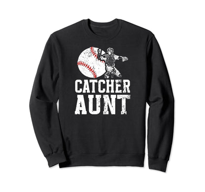 Baseball Catcher Aunt Baseball Sweatshirt - Custom Art Print for Adults - T-Shirt, Sweatshirt, Hoodie