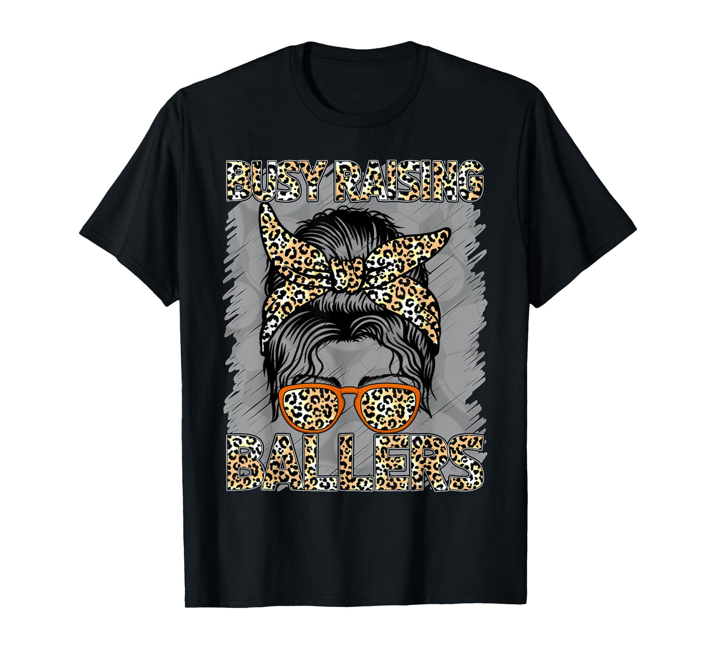 Baseball Soccer Mom Messy Bun Leopard T-Shirt - Streetwear Style Unisex - T-Shirt, Sweatshirt, Hoodie