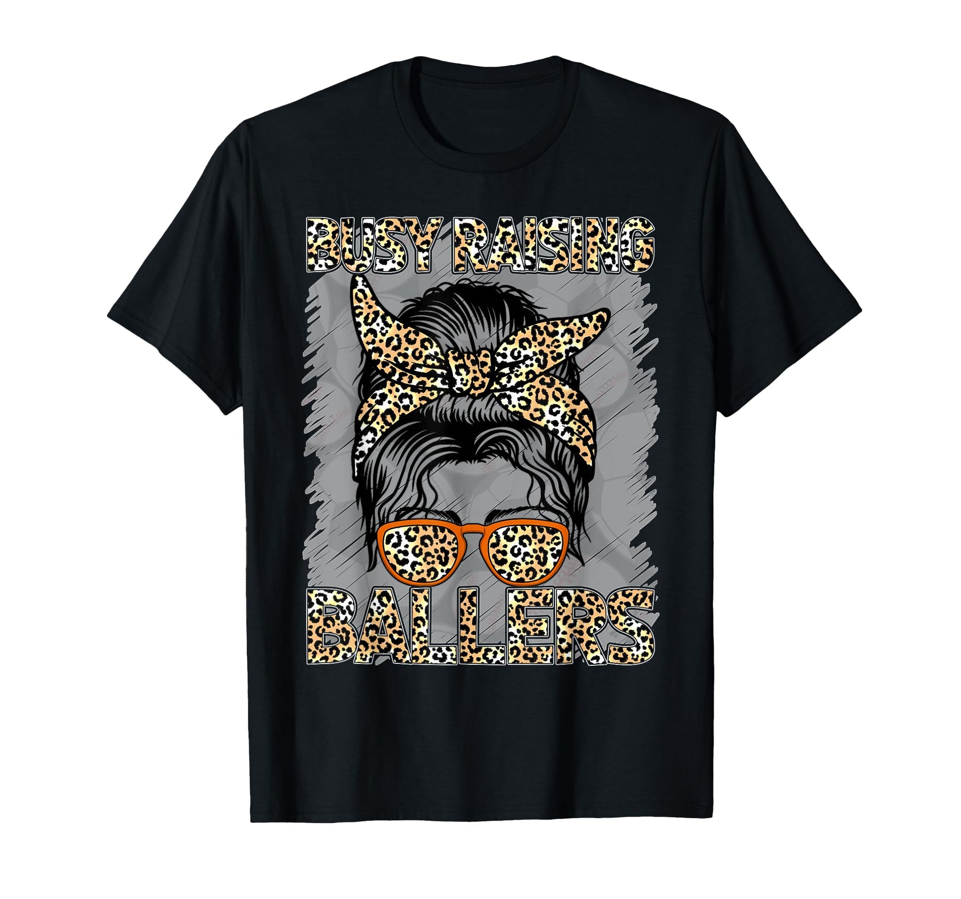 Baseball Soccer Mom Messy Bun Leopard T-Shirt - Streetwear Style Unisex - T-Shirt, Sweatshirt, Hoodie