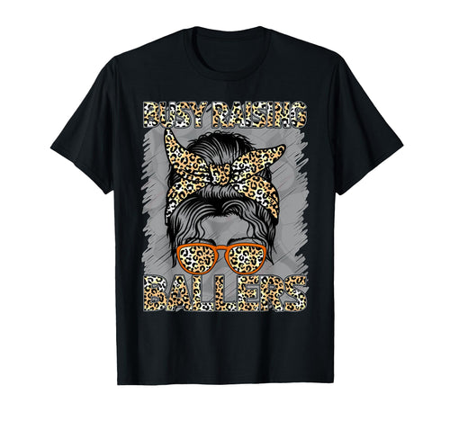 Baseball Soccer Mom Messy Bun Leopard T-Shirt - Streetwear Style Unisex - T-Shirt, Sweatshirt, Hoodie