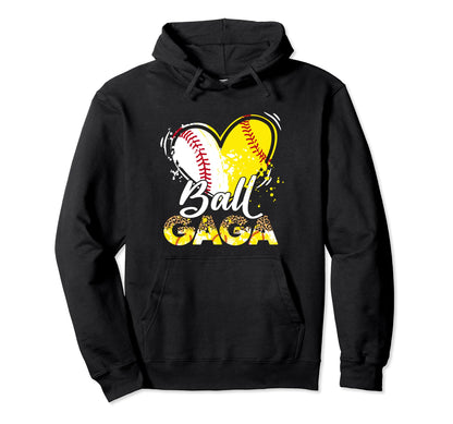 Gaga Both Baseball Softball Sport Matching Hoodie - Graphic Print Unisex - T-Shirt, Sweatshirt, Hoodie