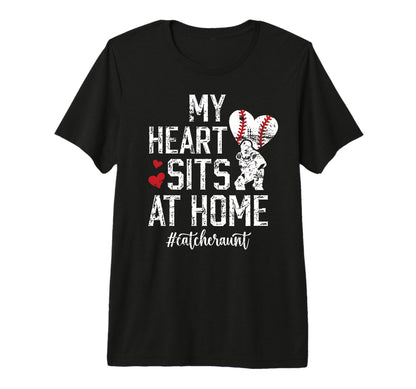 My Heart Sits Home Baseball Catcher T-Shirt - Minimalist Print Men Women - T-Shirt, Sweatshirt, Hoodie