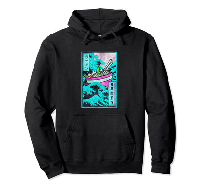 Ramen Noodles Great Wave Off Kanagawa Hoodie - Custom Art Print Unisex - T-Shirt, Sweatshirt, Hoodie