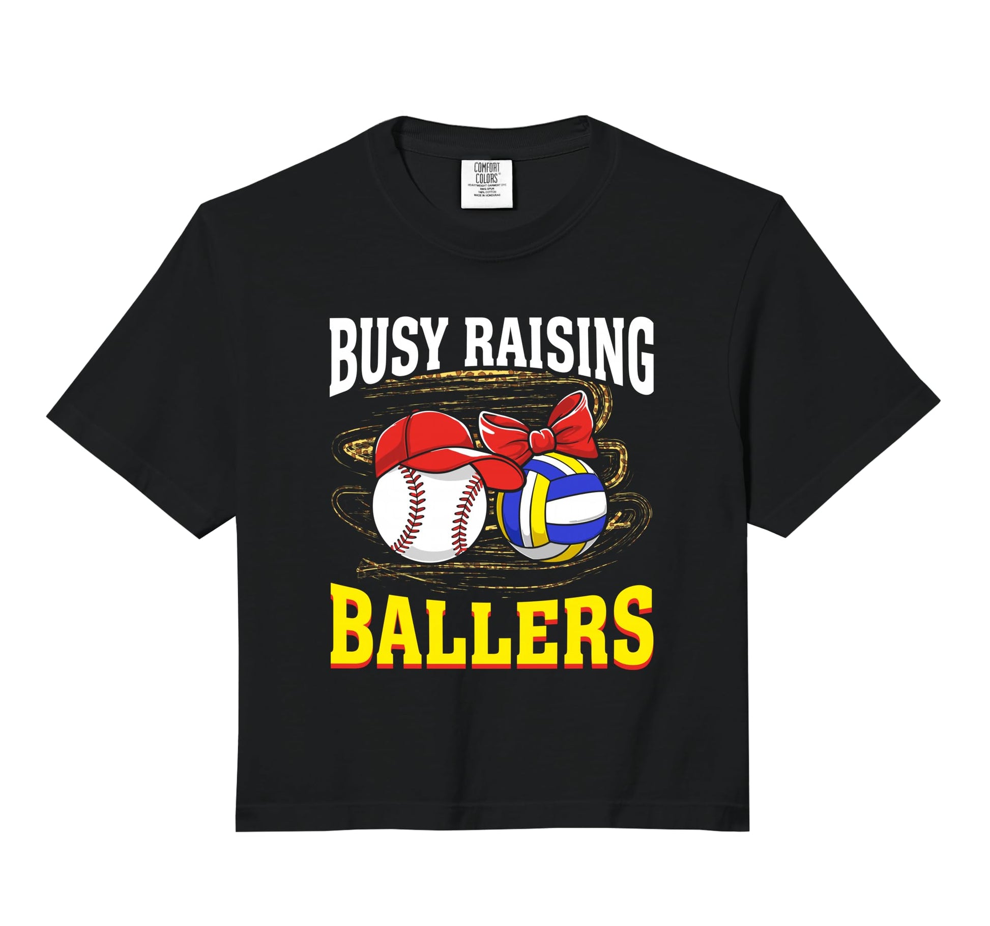 Busy Raising Ballers Baseball Volleyball Hoodie - Custom Art Print Unisex - T-Shirt, Sweatshirt, Hoodie