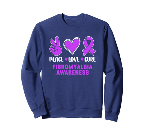 Peace Love Cure Fibromyalgia Sweatshirt - Aesthetic Graphic Unisex - T-Shirt, Sweatshirt, Hoodie