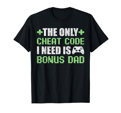 Gamer Stepdad Fathers Day Cheat T-Shirt - Aesthetic Graphic for Adults - T-Shirt, Sweatshirt, Hoodie
