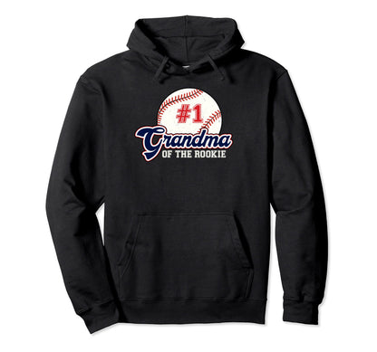 Grandma Rookie Rookie Year Baseball Nana Hoodie - Graphic Print for Adults - T-Shirt, Sweatshirt, Hoodie