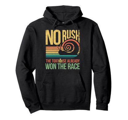 Rainbow Sunset No Rush Tortoise Hoodie - Casual Everyday Wear for Adults - T-Shirt, Sweatshirt, Hoodie