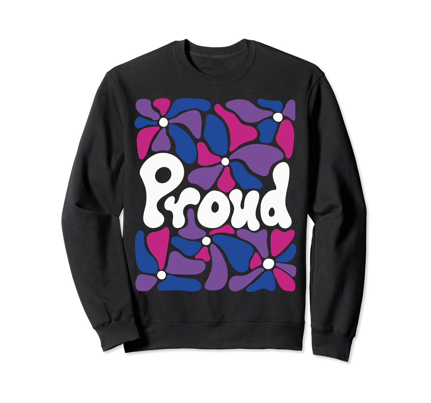 Proud Bisexual Pride Boho Flowers Sweatshirt - Casual Everyday Wear Unisex - T-Shirt, Sweatshirt, Hoodie