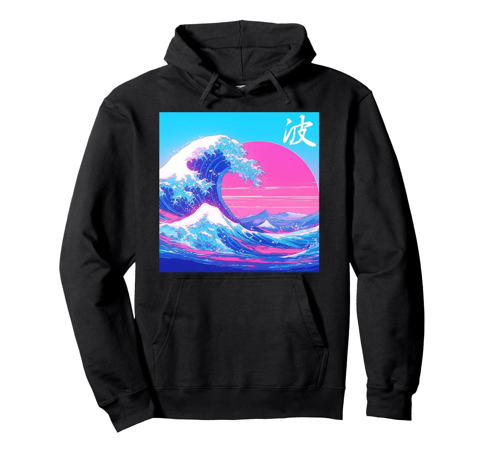 Japanese Wave Kanagawa Vaporwave Hoodie - Aesthetic Graphic Men Women - T-Shirt, Sweatshirt, Hoodie