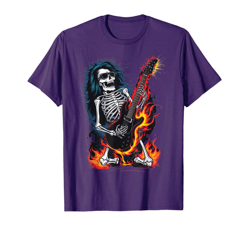 Skeleton Playing Guitar Rock And Roll T-Shirt - Custom Art Print Men Women - T-Shirt, Sweatshirt, Hoodie
