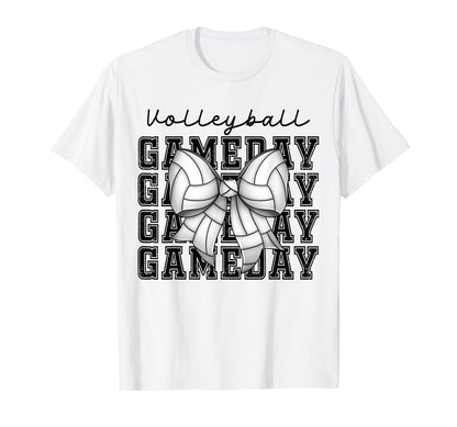 Volleyball Coquette Bow Game Day Cheer T-Shirt - Streetwear Style Unisex - T-Shirt, Sweatshirt, Hoodie