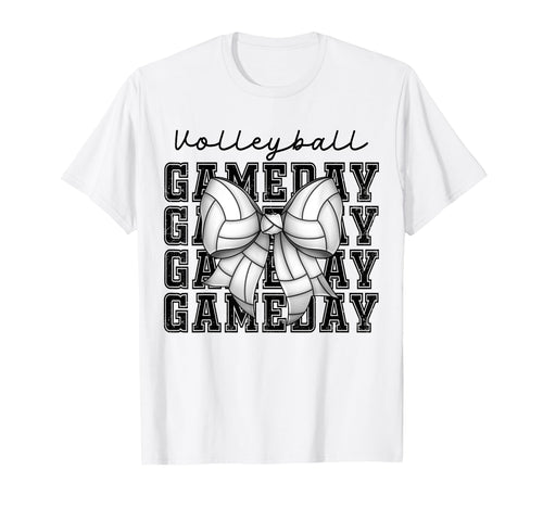 Volleyball Coquette Bow Game Day Cheer T-Shirt - Streetwear Style Unisex - T-Shirt, Sweatshirt, Hoodie
