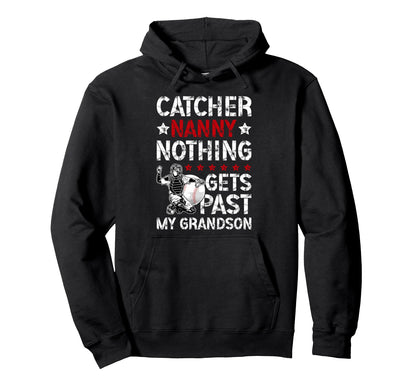 Baseball Catcher Nanny Proud Nanny Hoodie - Graphic Print for Adults - T-Shirt, Sweatshirt, Hoodie