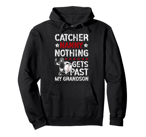 Baseball Catcher Nanny Proud Nanny Hoodie - Graphic Print for Adults - T-Shirt, Sweatshirt, Hoodie