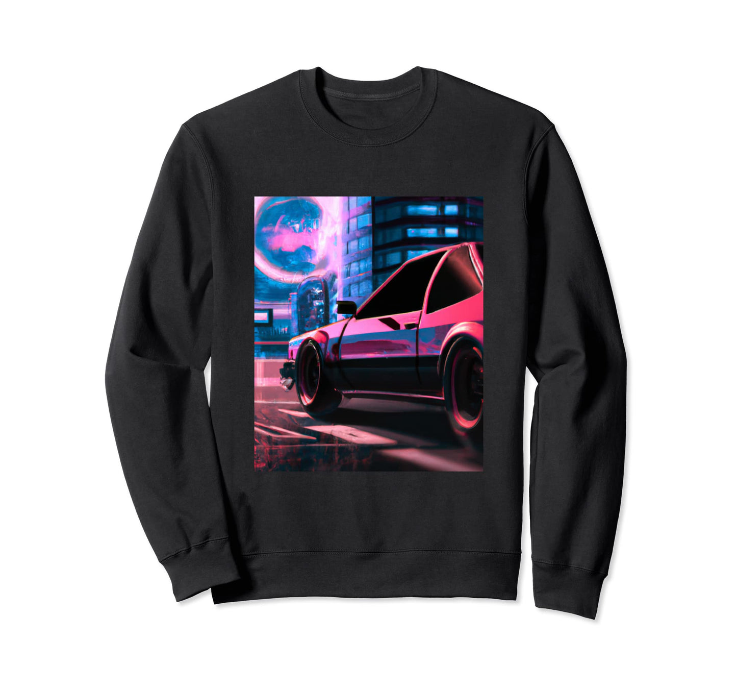 Vaporwave Car Synthwave City Sweatshirt - Novelty Apparel for Adults - T-Shirt, Sweatshirt, Hoodie
