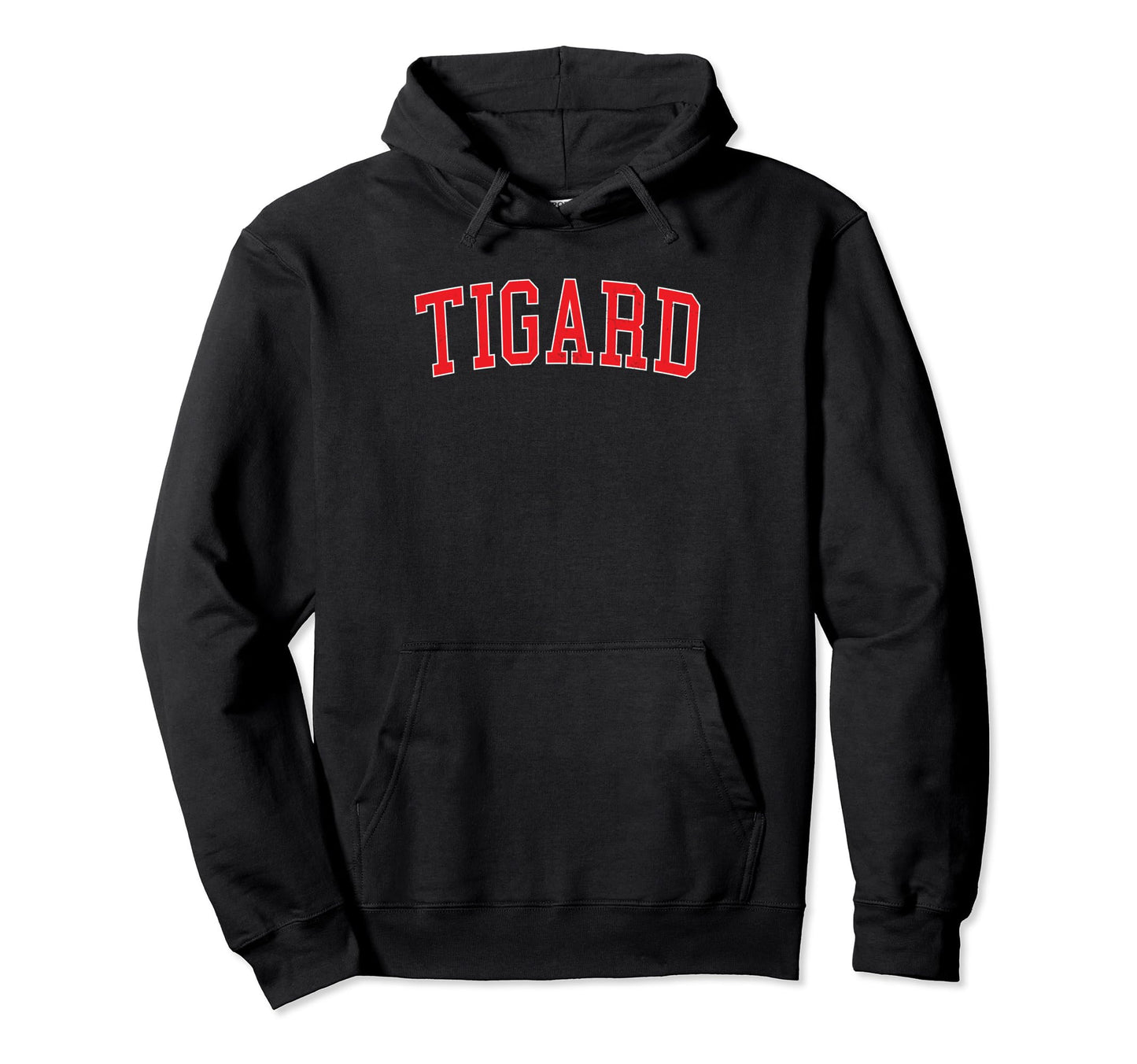 Tigard Or Varsity Red Text Hoodie - Unique Graphic for Adults - T-Shirt, Sweatshirt, Hoodie