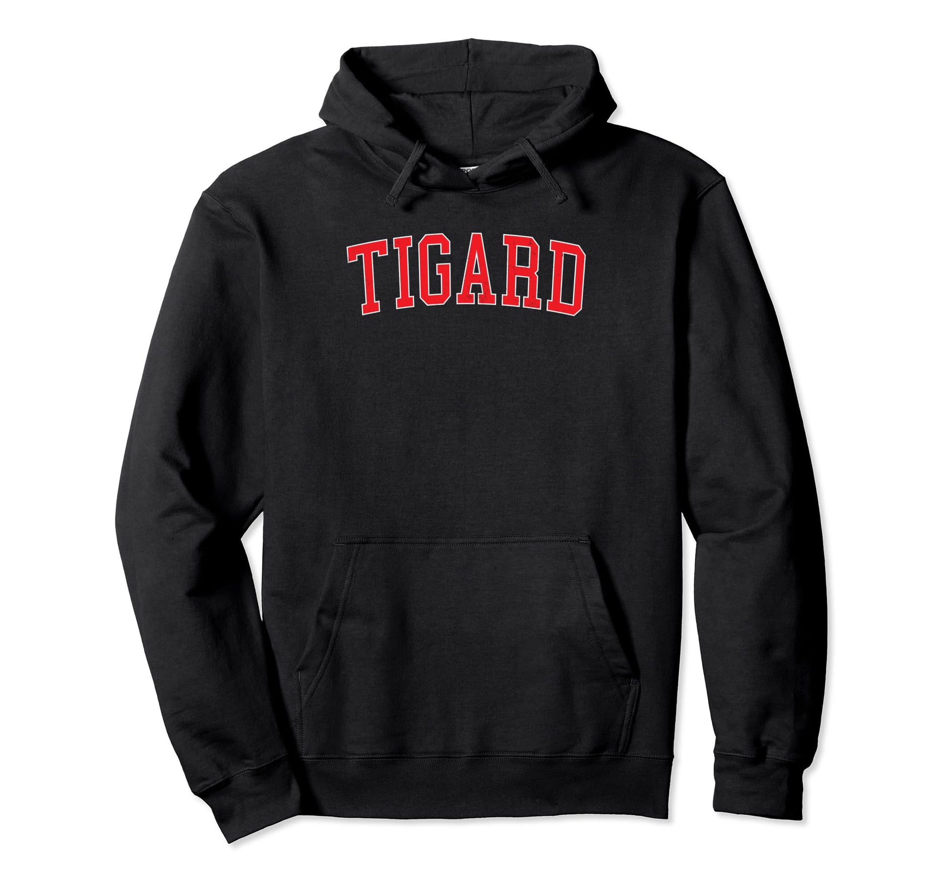 Tigard Or Varsity Red Text Hoodie - Unique Graphic for Adults - T-Shirt, Sweatshirt, Hoodie