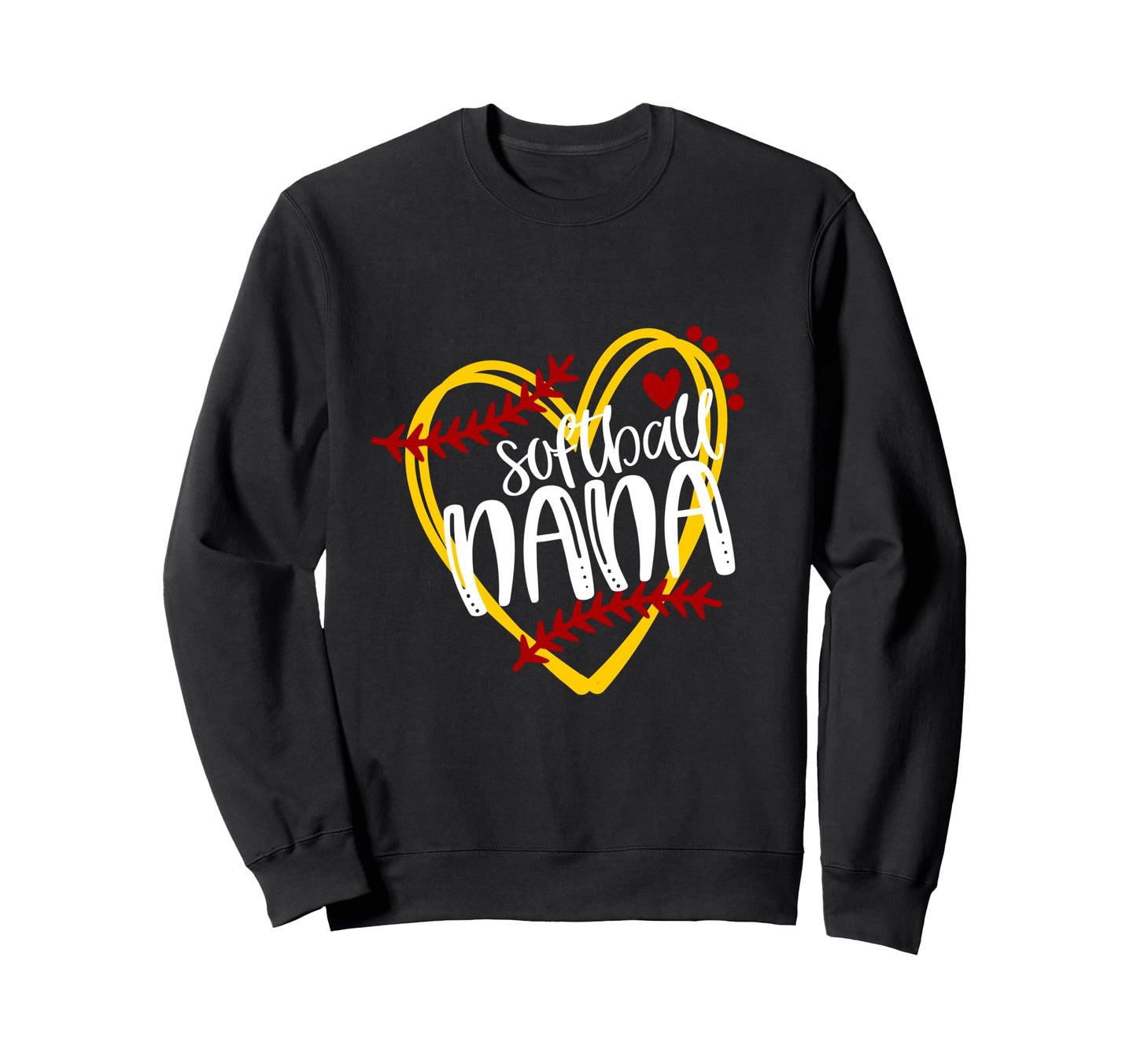 Softball Nana Grandma Heart Womens Sweatshirt - Trendy Graphic Unisex - T-Shirt, Sweatshirt, Hoodie