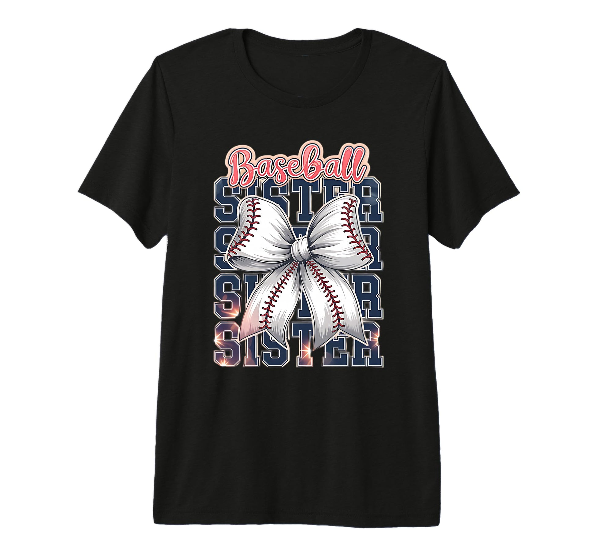 Baseball Sister Coquette Bow Tri Blend T-Shirt - Streetwear Style Men Women - T-Shirt, Sweatshirt, Hoodie