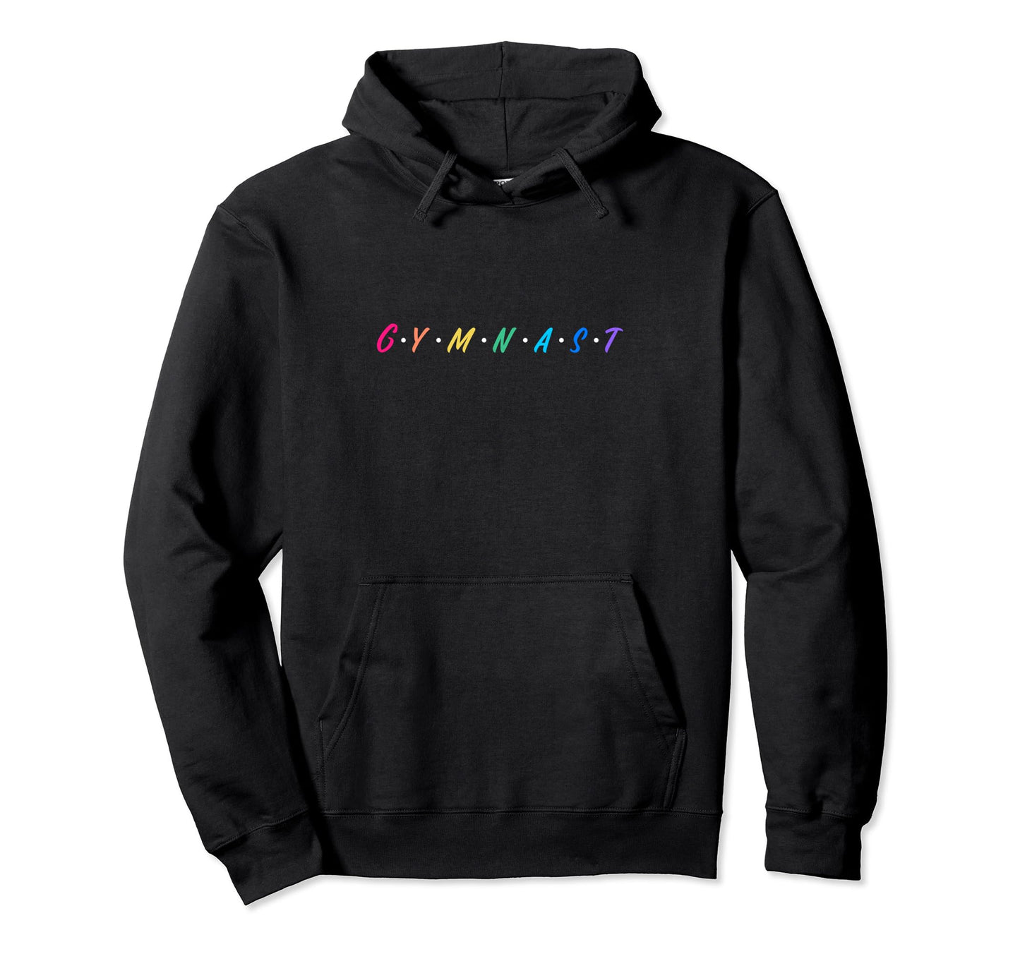 Rainbow Gymnast Lettering Gymnastics Hoodie - Aesthetic Graphic for Adults - T-Shirt, Sweatshirt, Hoodie