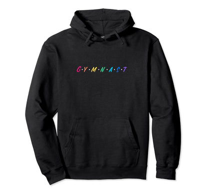 Rainbow Gymnast Lettering Gymnastics Hoodie - Aesthetic Graphic for Adults - T-Shirt, Sweatshirt, Hoodie