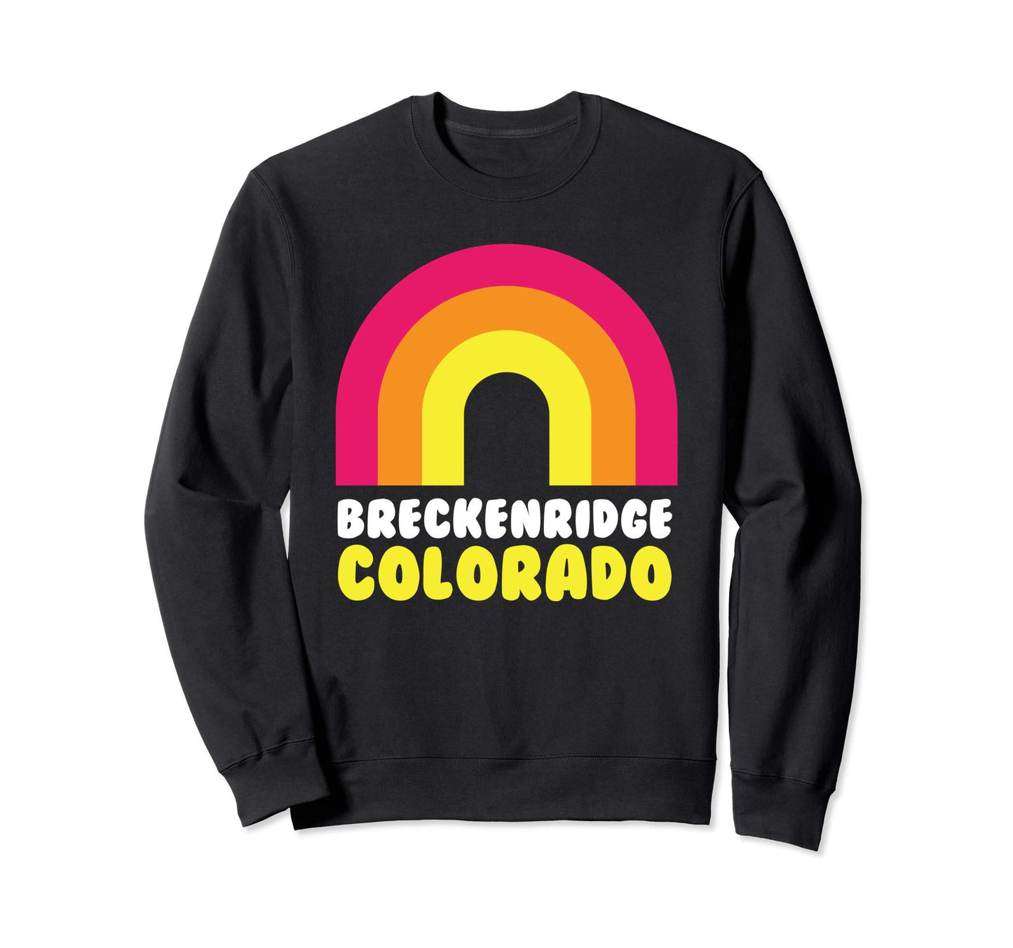 Breckenridge Colorado Rainbow Sweatshirt - Graphic Print Men Women - T-Shirt, Sweatshirt, Hoodie