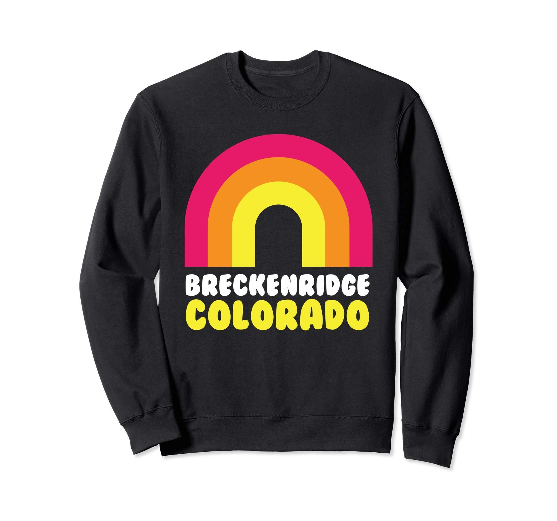 Breckenridge Colorado Rainbow Sweatshirt - Graphic Print Men Women - T-Shirt, Sweatshirt, Hoodie