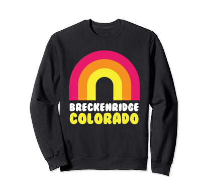 Breckenridge Colorado Rainbow Sweatshirt - Graphic Print Men Women - T-Shirt, Sweatshirt, Hoodie