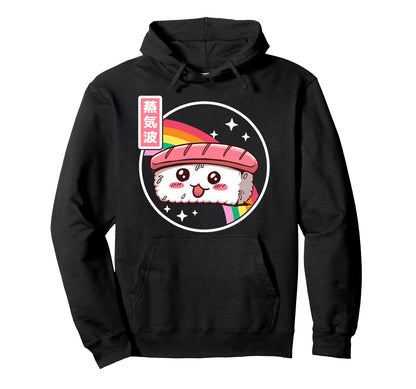 Happy Sushi Rainbow Japan Otaku Hoodie - Fun Novelty Design Men Women - T-Shirt, Sweatshirt, Hoodie