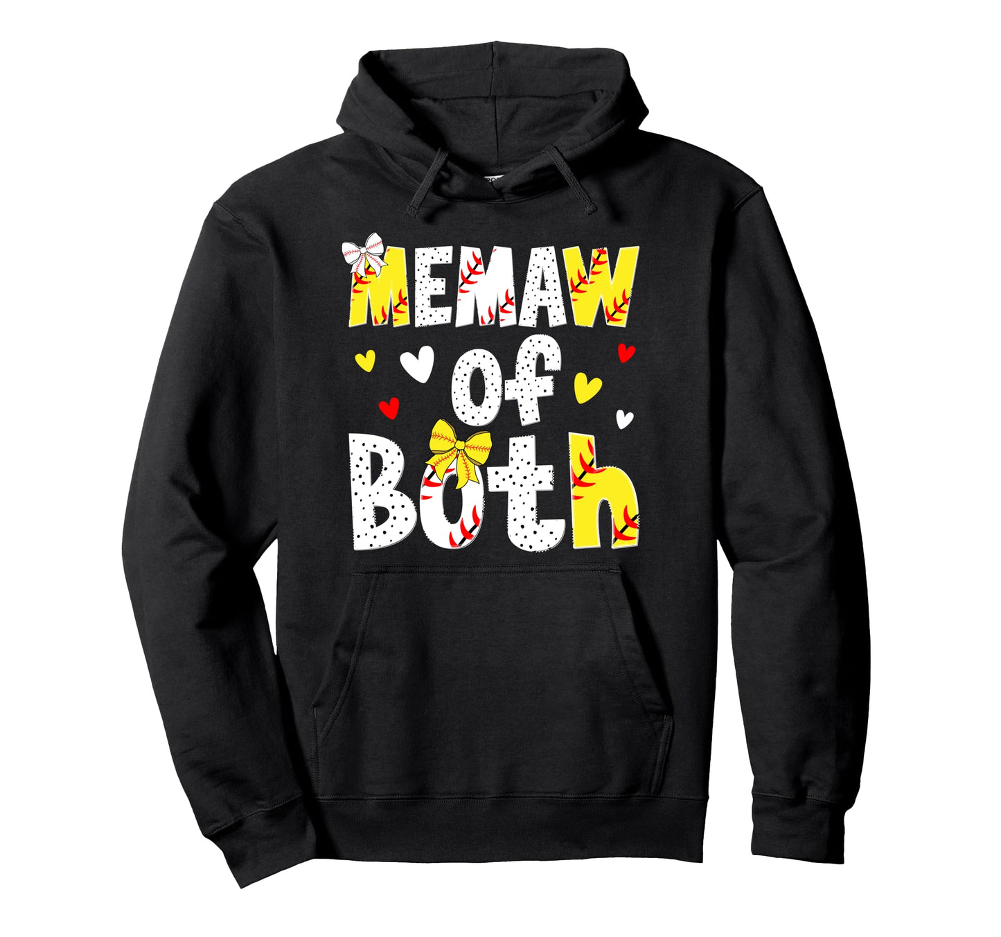 Memaw Both Proud Softball Baseball Memaw Hoodie - Graphic Print Unisex - T-Shirt, Sweatshirt, Hoodie