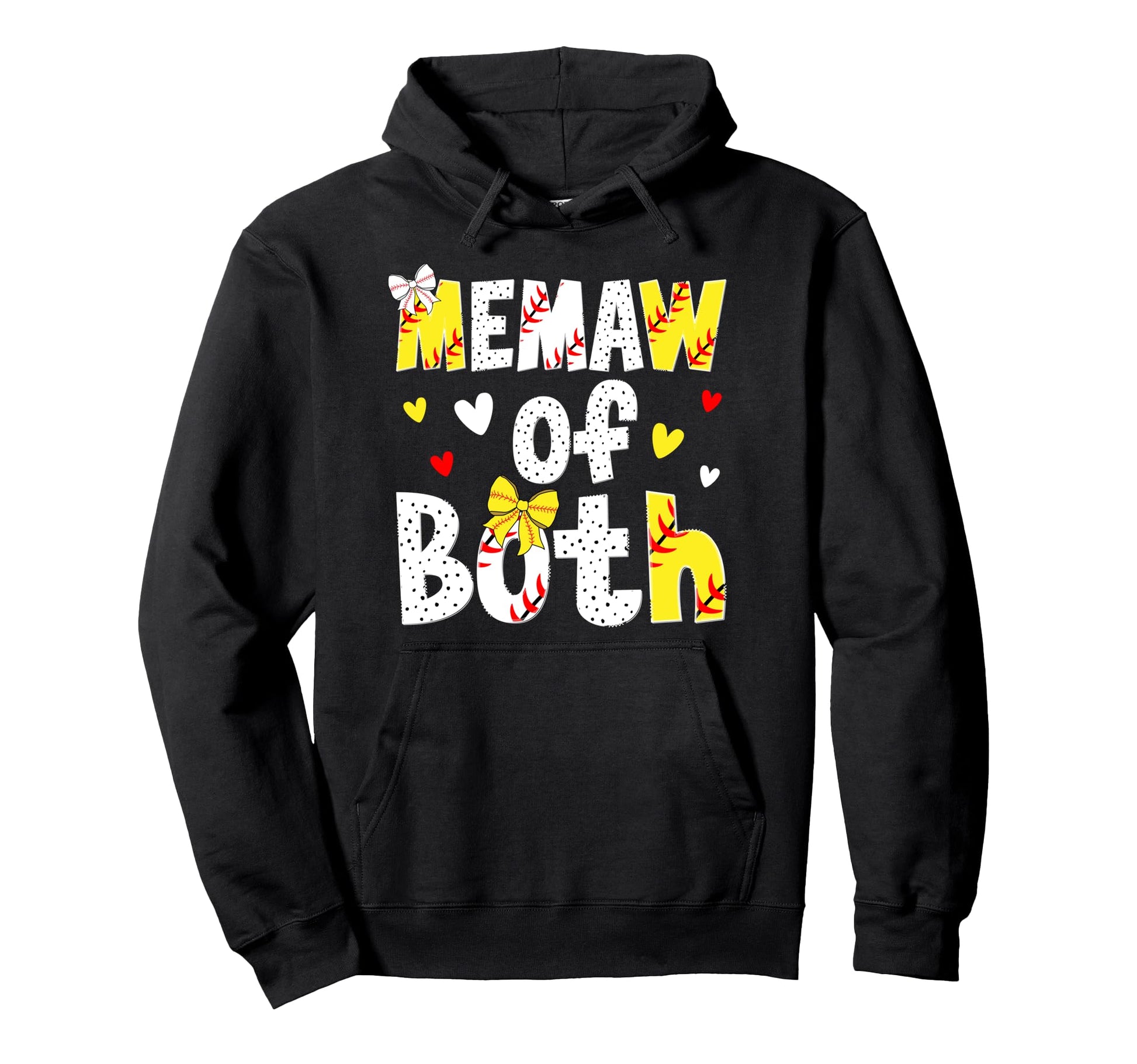 Memaw Both Proud Softball Baseball Memaw Hoodie - Graphic Print Unisex - T-Shirt, Sweatshirt, Hoodie