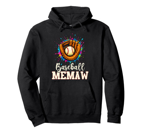 Baseball Memaw Baseball Player Colorful Hoodie - Minimalist Print Unisex - T-Shirt, Sweatshirt, Hoodie