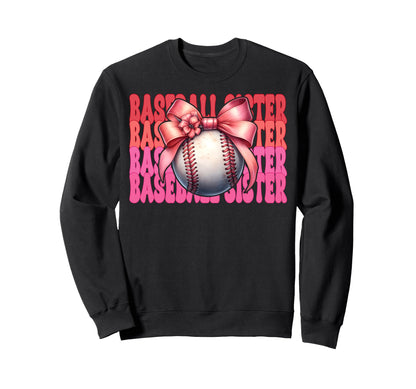 Baseball Sister Baseball Coquette Sweatshirt - Novelty Apparel Men Women - T-Shirt, Sweatshirt, Hoodie